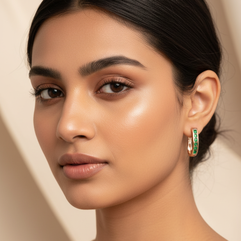Green Zirconia Earrings