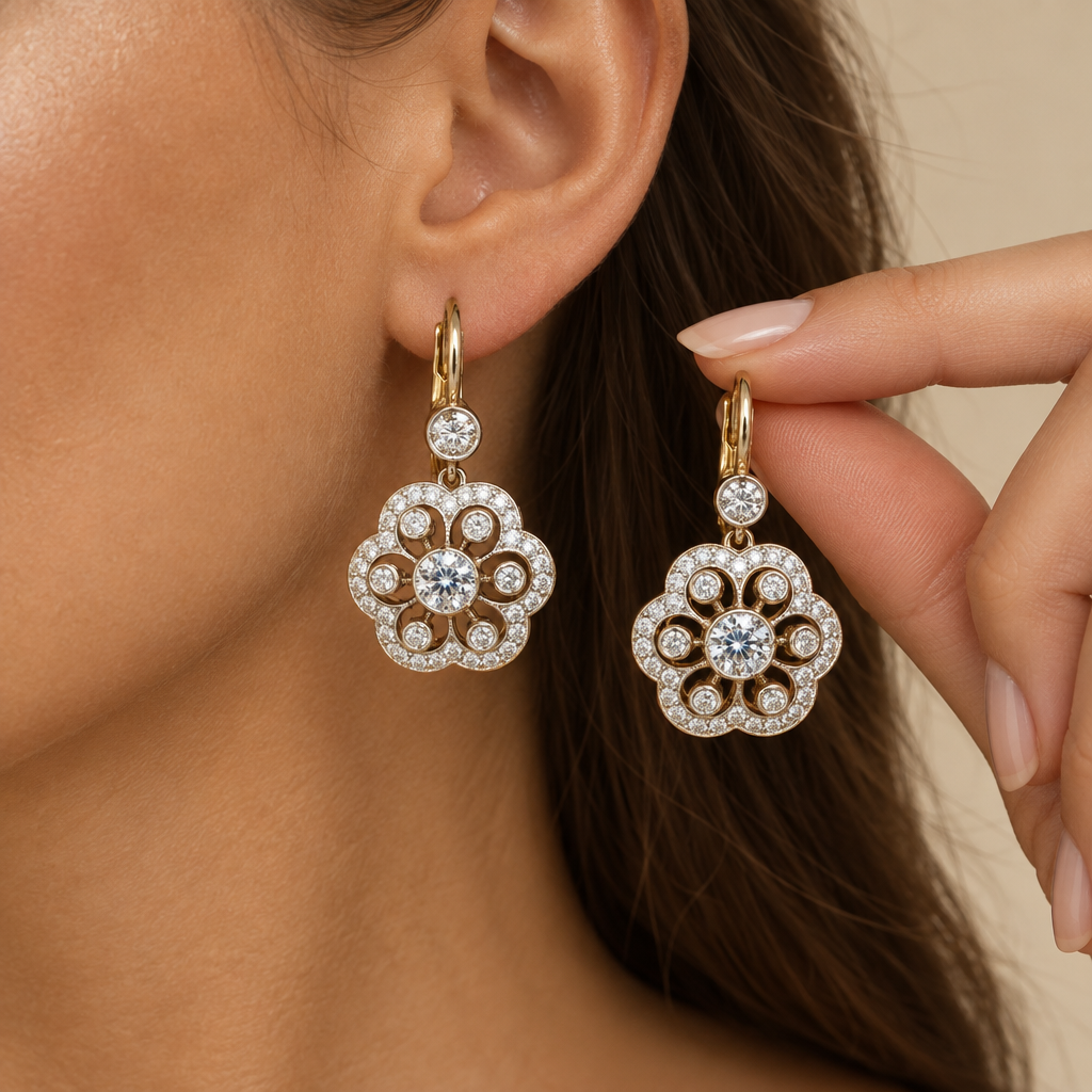 Vintage Crystal Mandala Earrings