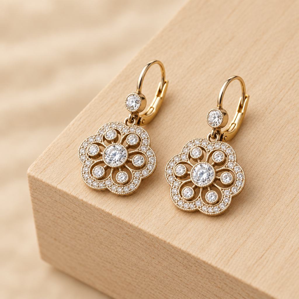 Vintage Crystal Mandala Earrings