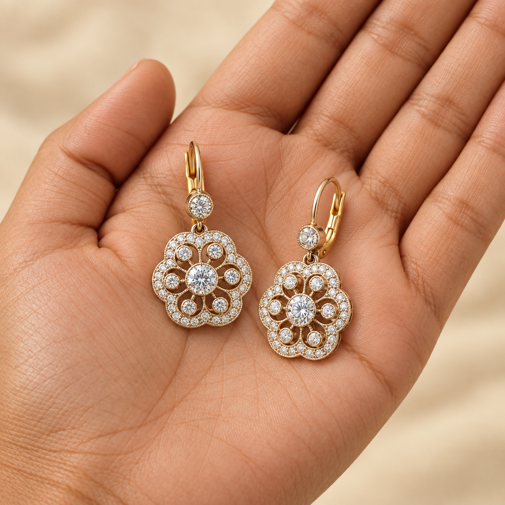Vintage Crystal Mandala Earrings