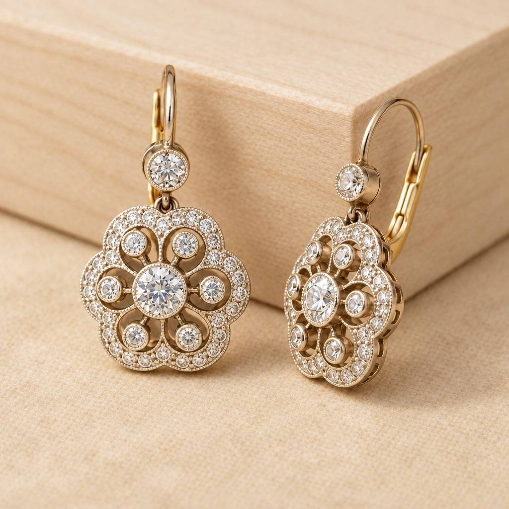 Vintage Crystal Mandala Earrings