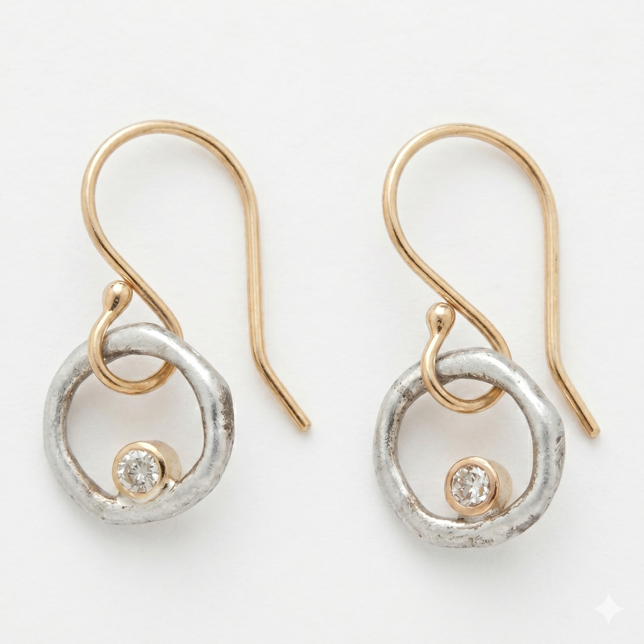 Vintage Gold & Silver Zirconia Earrings