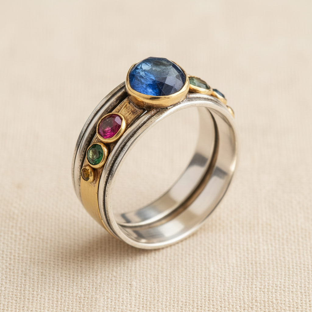 Colorful Stone Stacking Ring