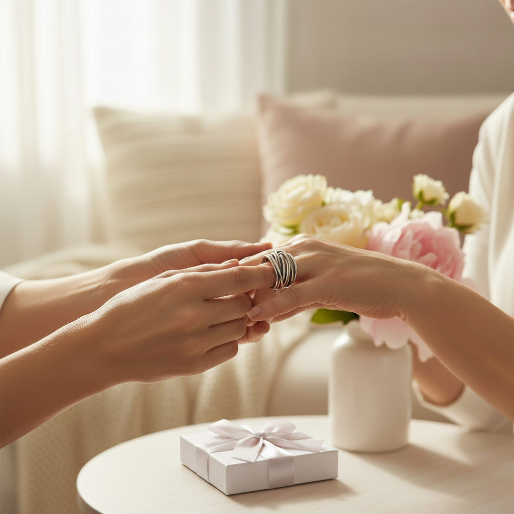 Silver Adjustable Layered Ring