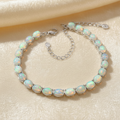 Natural Opal Station Bracelet in Sterling Silver