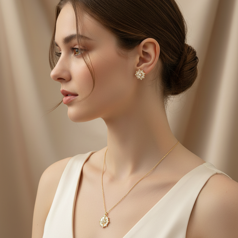Anchor Pendant Necklace in Gold