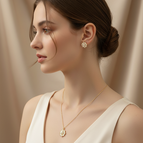Anchor Pendant Necklace in Gold