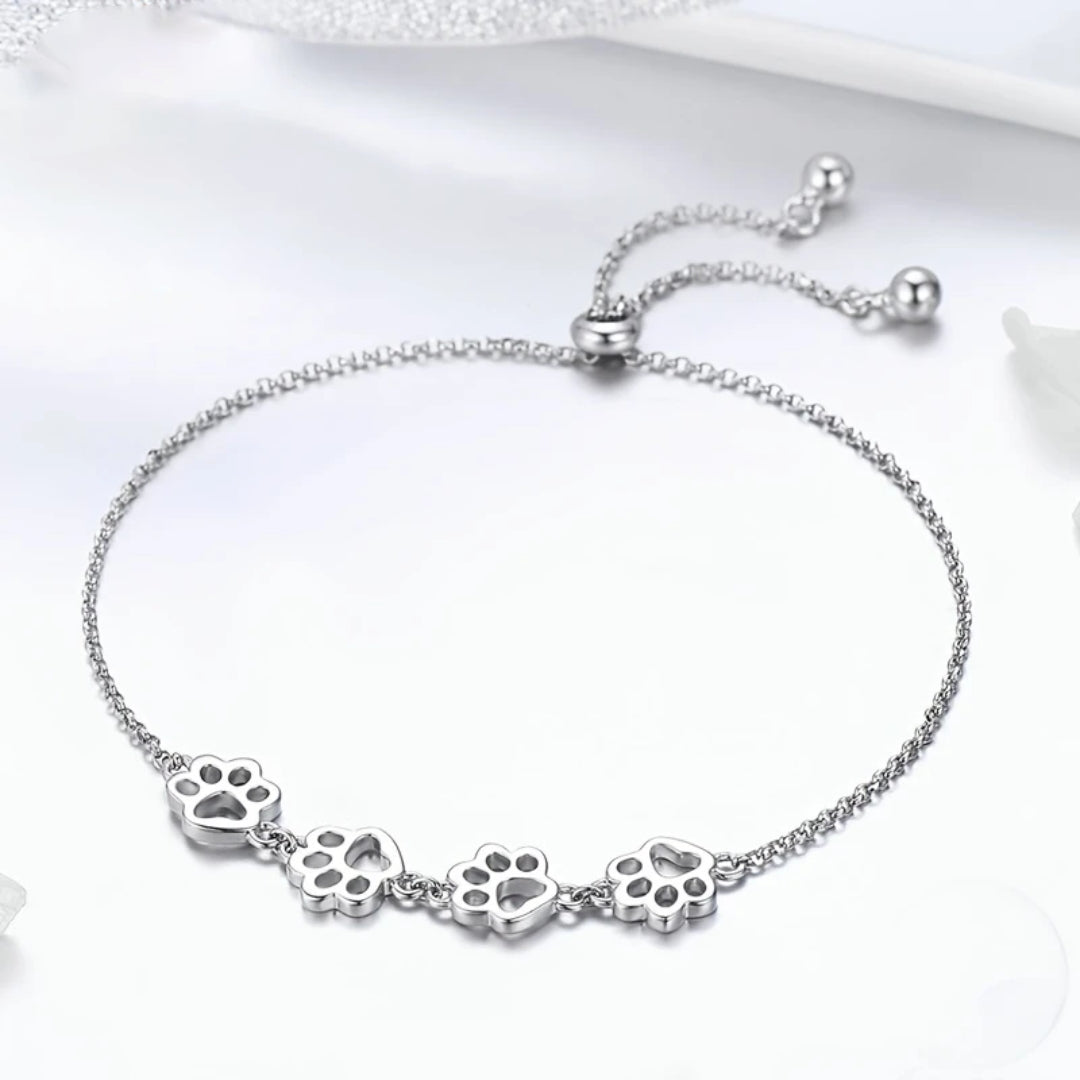 Paw Print Silver Bracelet