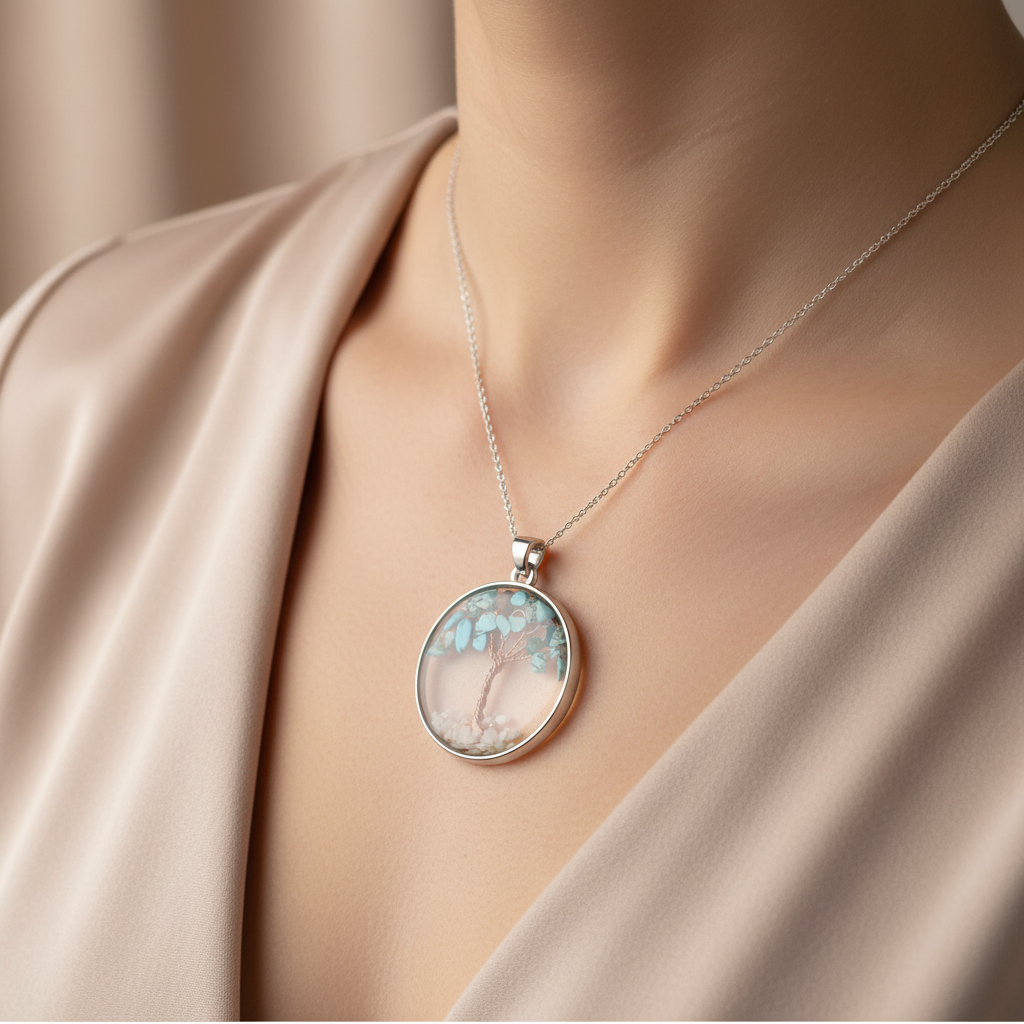 Opal Tree of Life Necklace – Sterling Silver