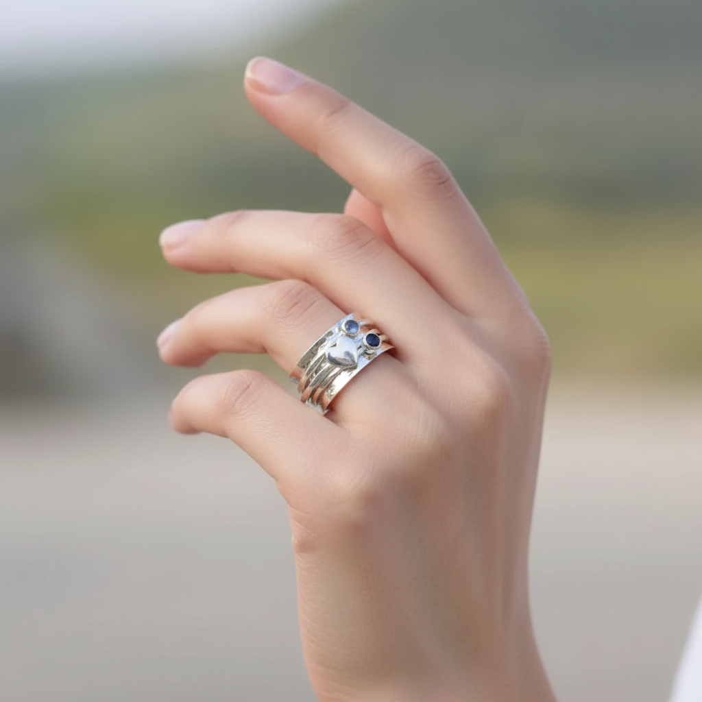 Vintage Inlaid Zirconia Spiral Gold Ring