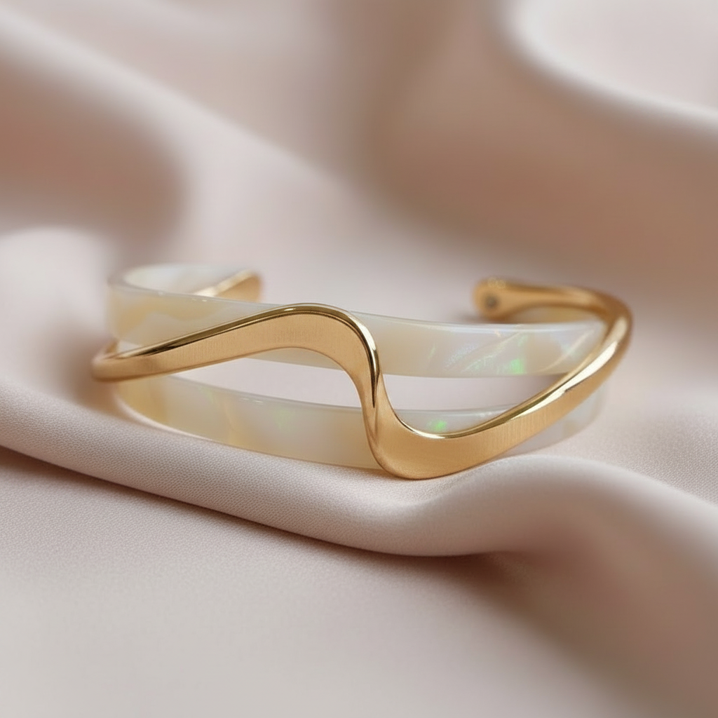 White Opal Golden Bracelet