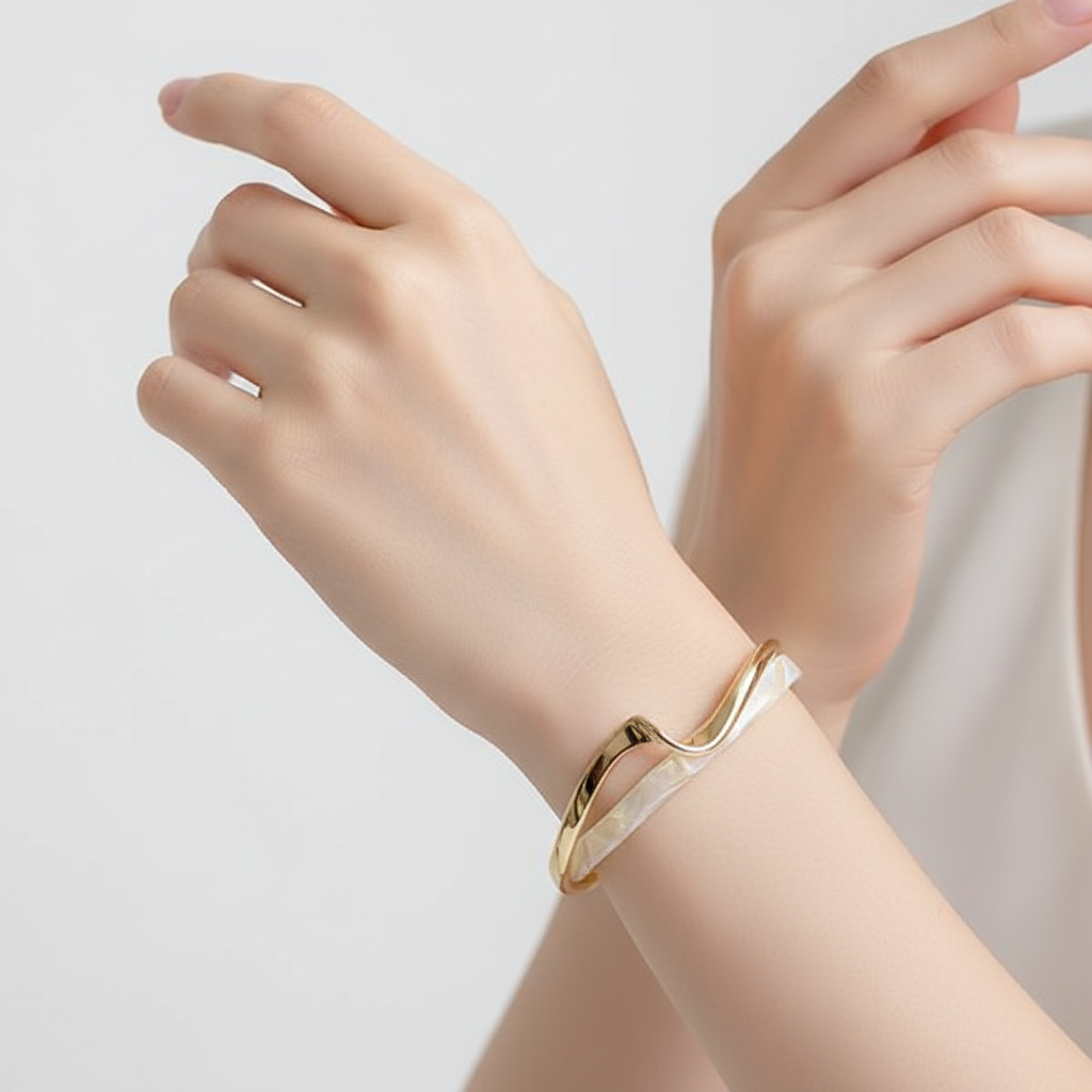 White Opal Golden Bracelet
