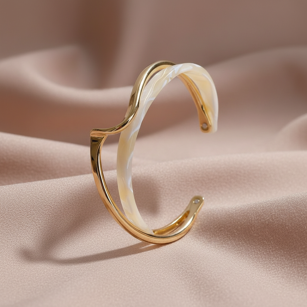 White Opal Golden Bracelet