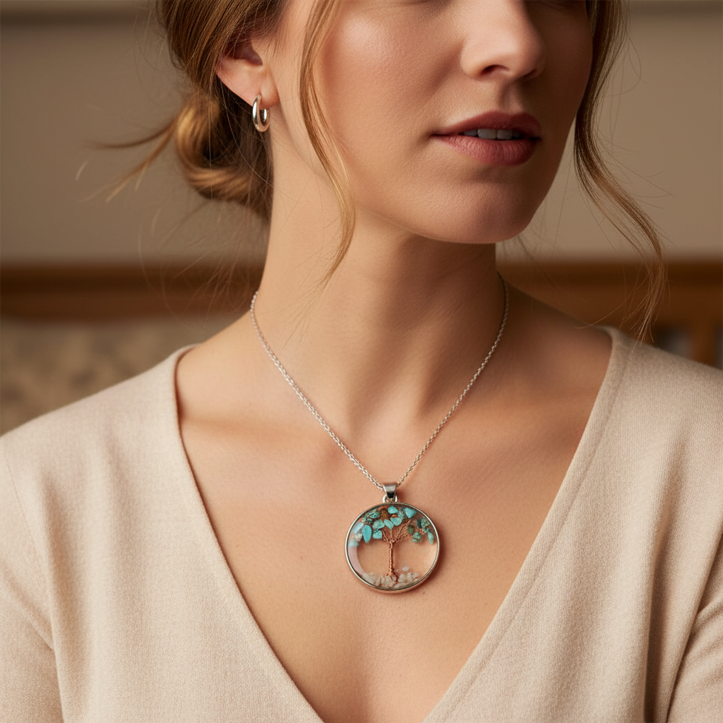 Opal Tree of Life Necklace – Sterling Silver