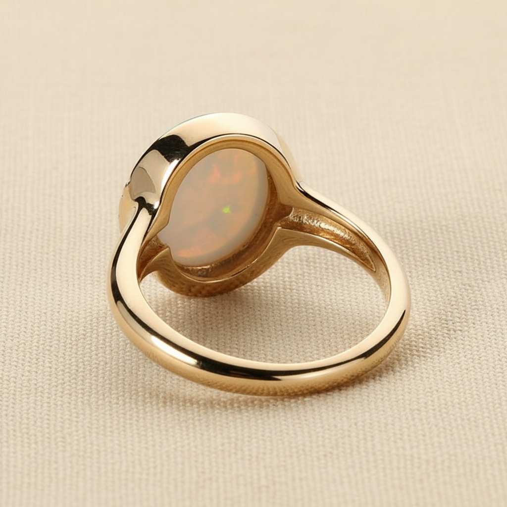 Vintage White Opal Gold Ring | Dainty Gemstone Statement Ring