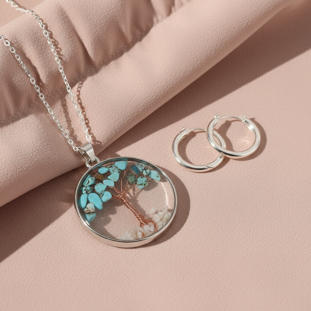 Opal Tree of Life Necklace – Sterling Silver