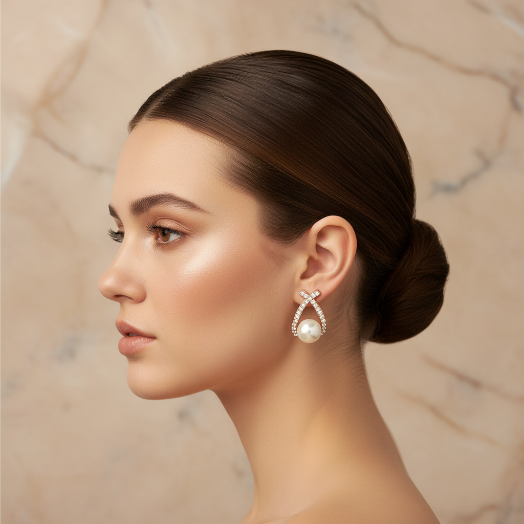 Pearl & Crystal Glitter Earrings