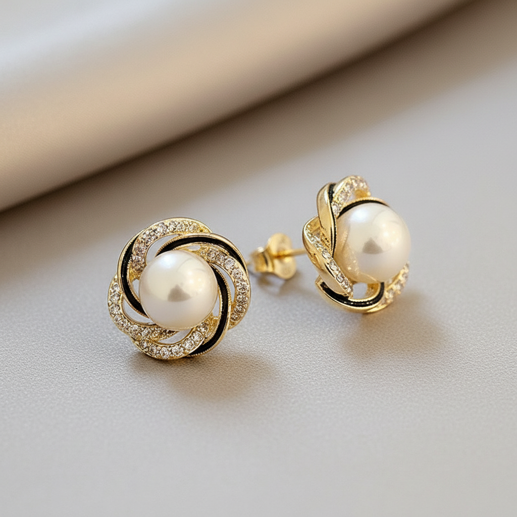 Gold-Plated Sphere Earrings
