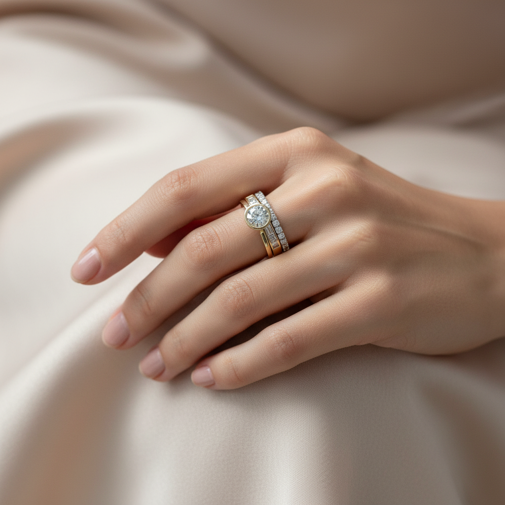 Vintage Stacking Ring Set in Gold