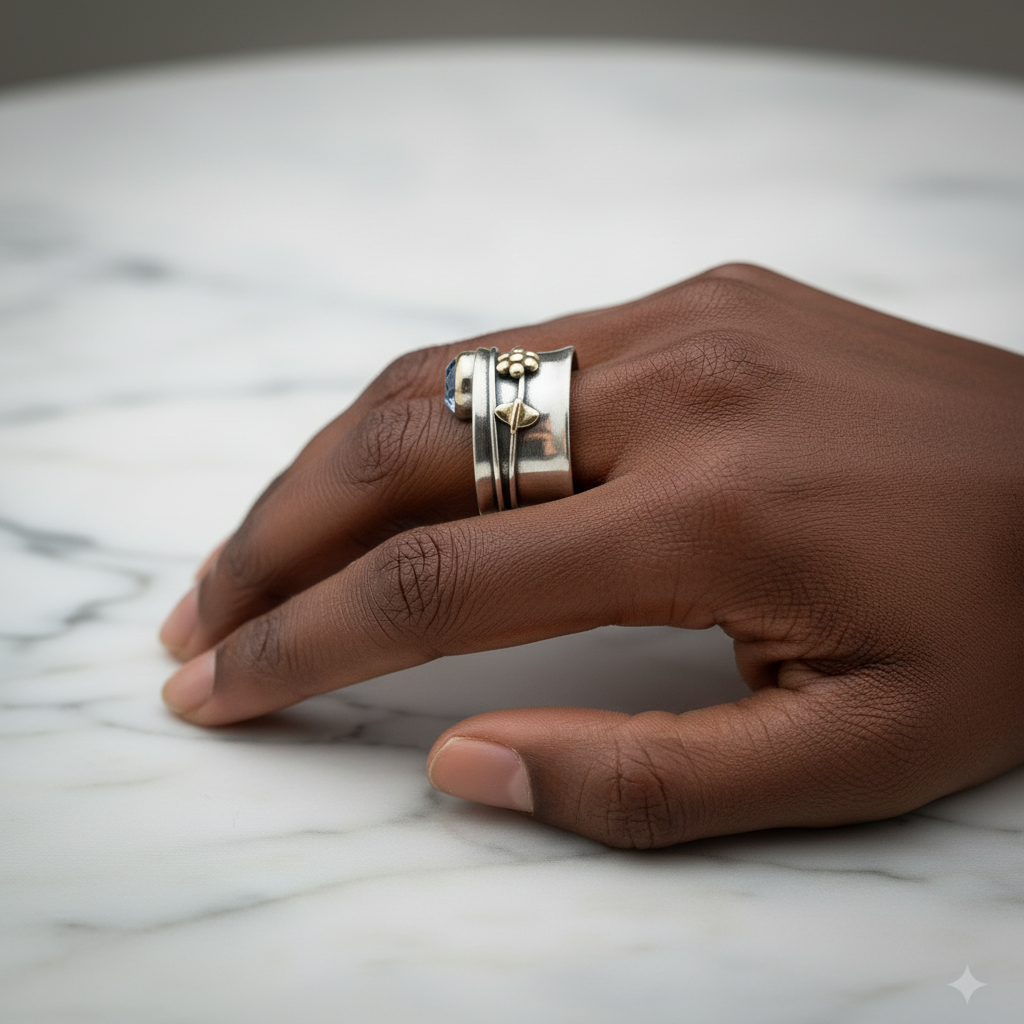 Bohemian Gemstone Meditation Ring