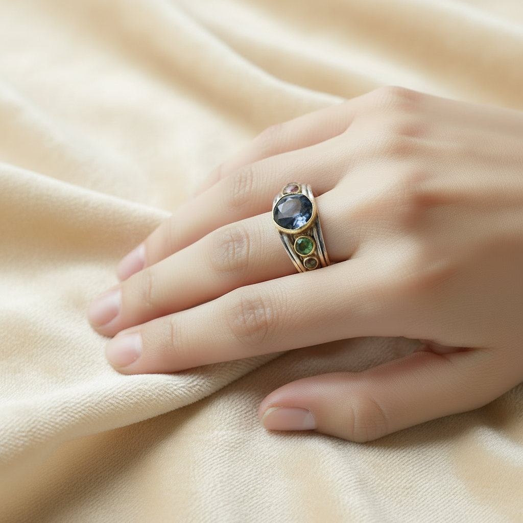 Colorful Stone Stacking Ring