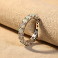 Natural Opal Eternity Band in Sterling Silver