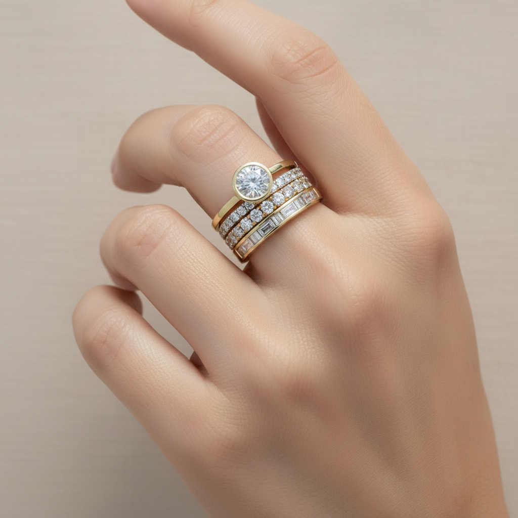 Vintage Stacking Ring Set in Gold
