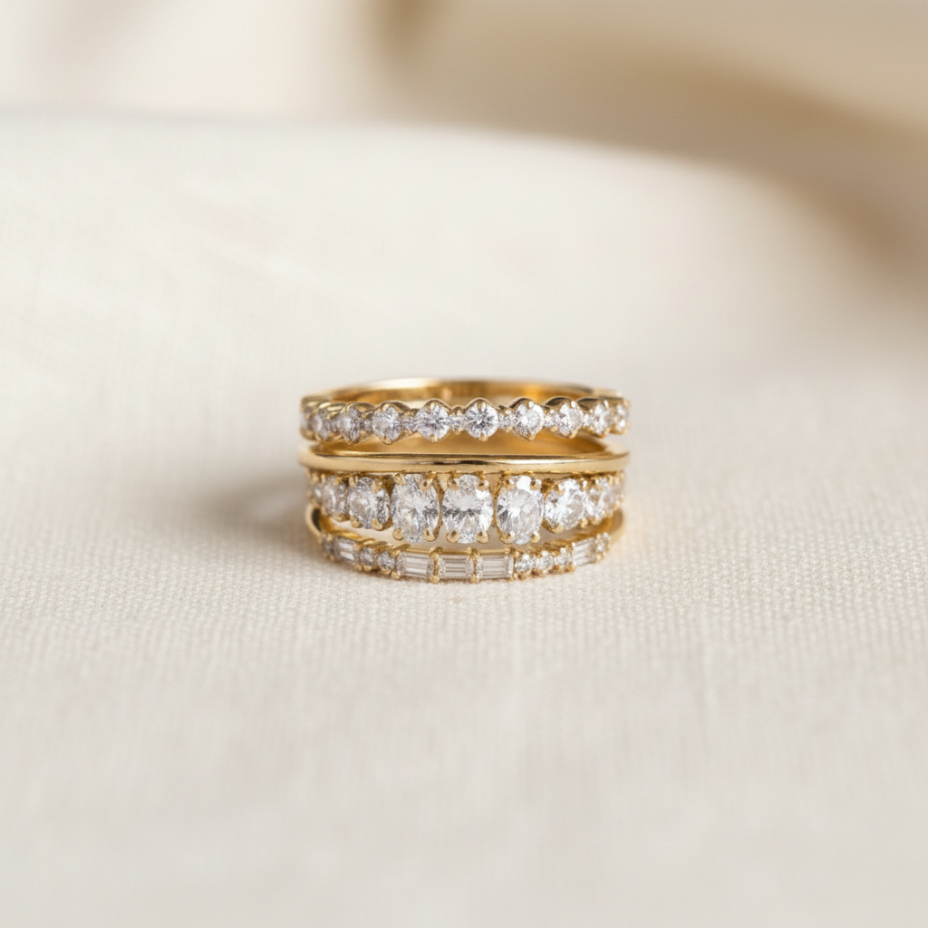 Vintage Zirconia Ring Set