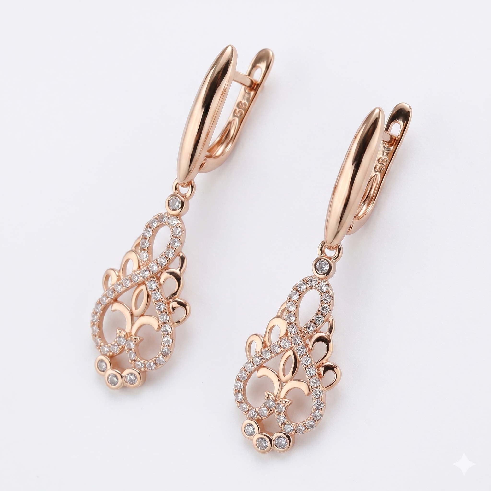 Elf Earrings with Zirconia in Gold