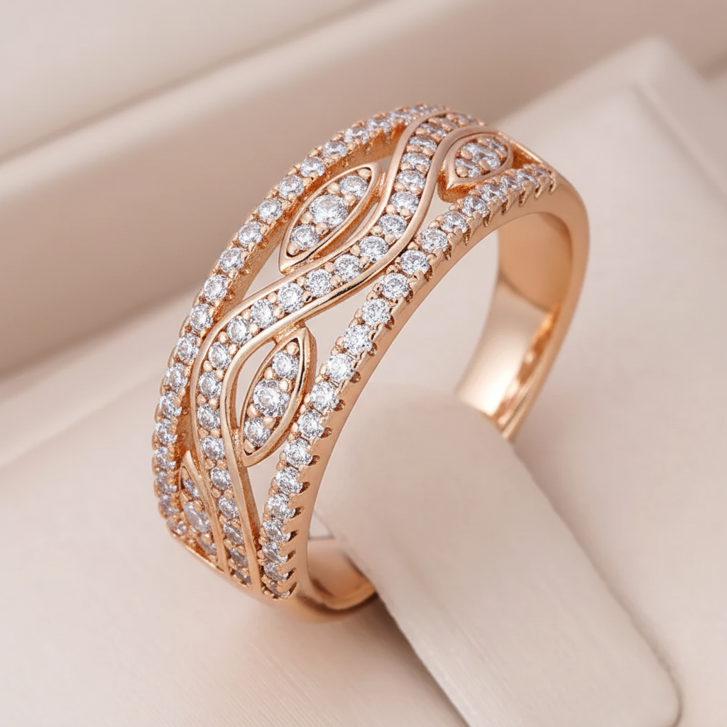 Cubic Zirconia Eternity Ring in Gold
