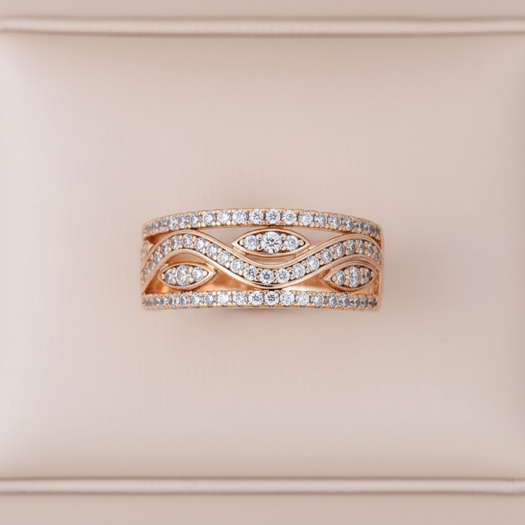 Cubic Zirconia Eternity Ring in Gold