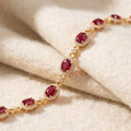 Natural Ruby Station Bracelet  | in Sterling Silver
