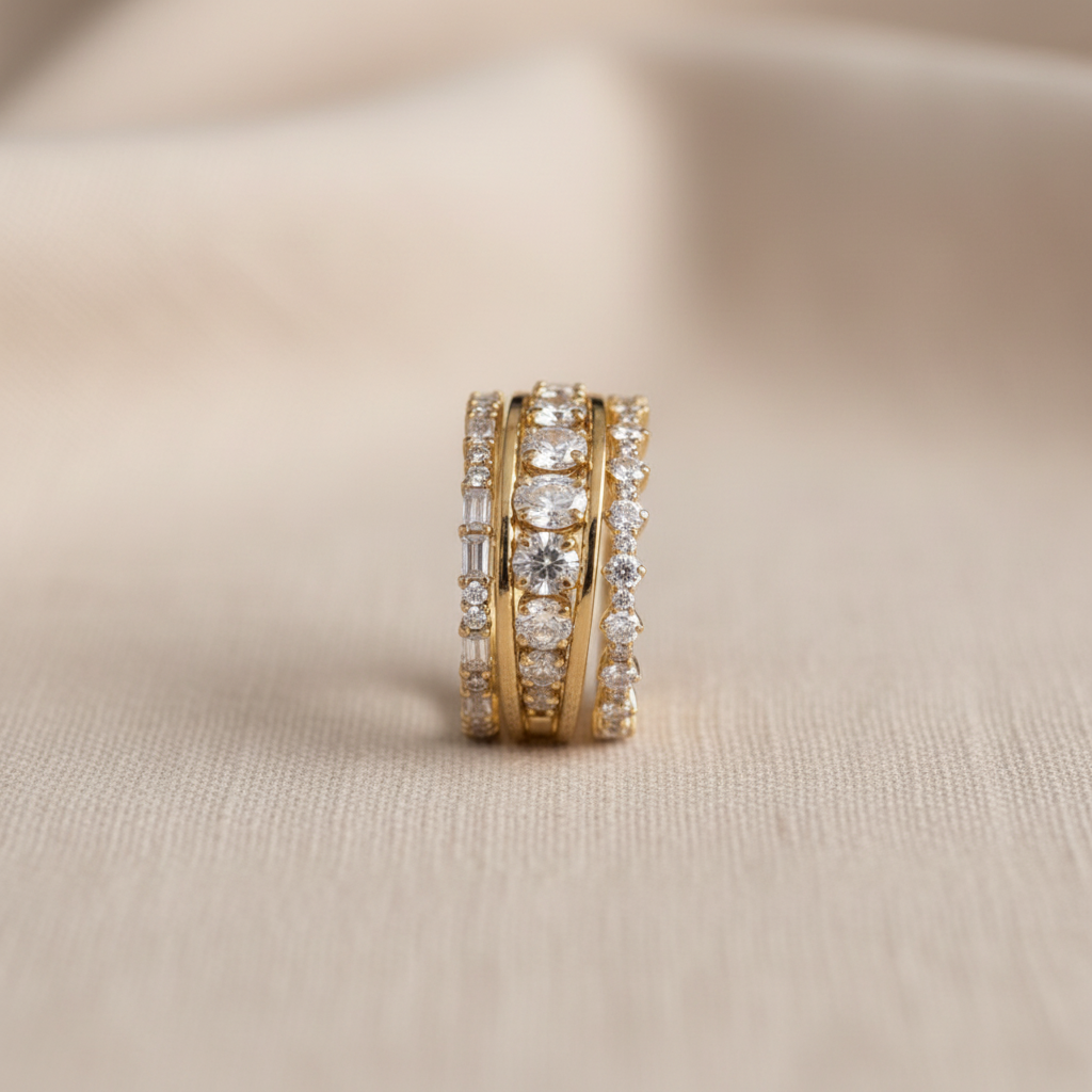 Vintage Zirconia Ring Set