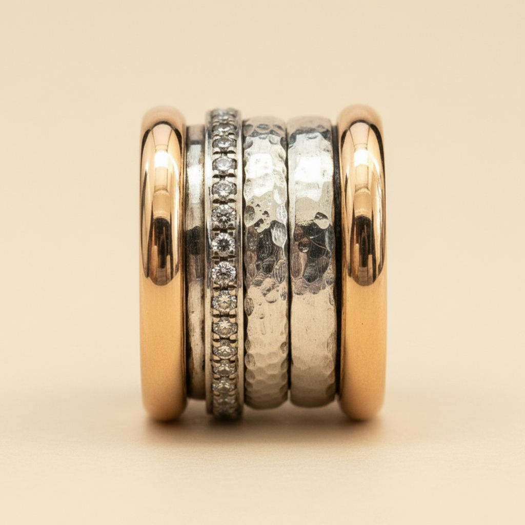 Vintage Layered Thick Gold Ring