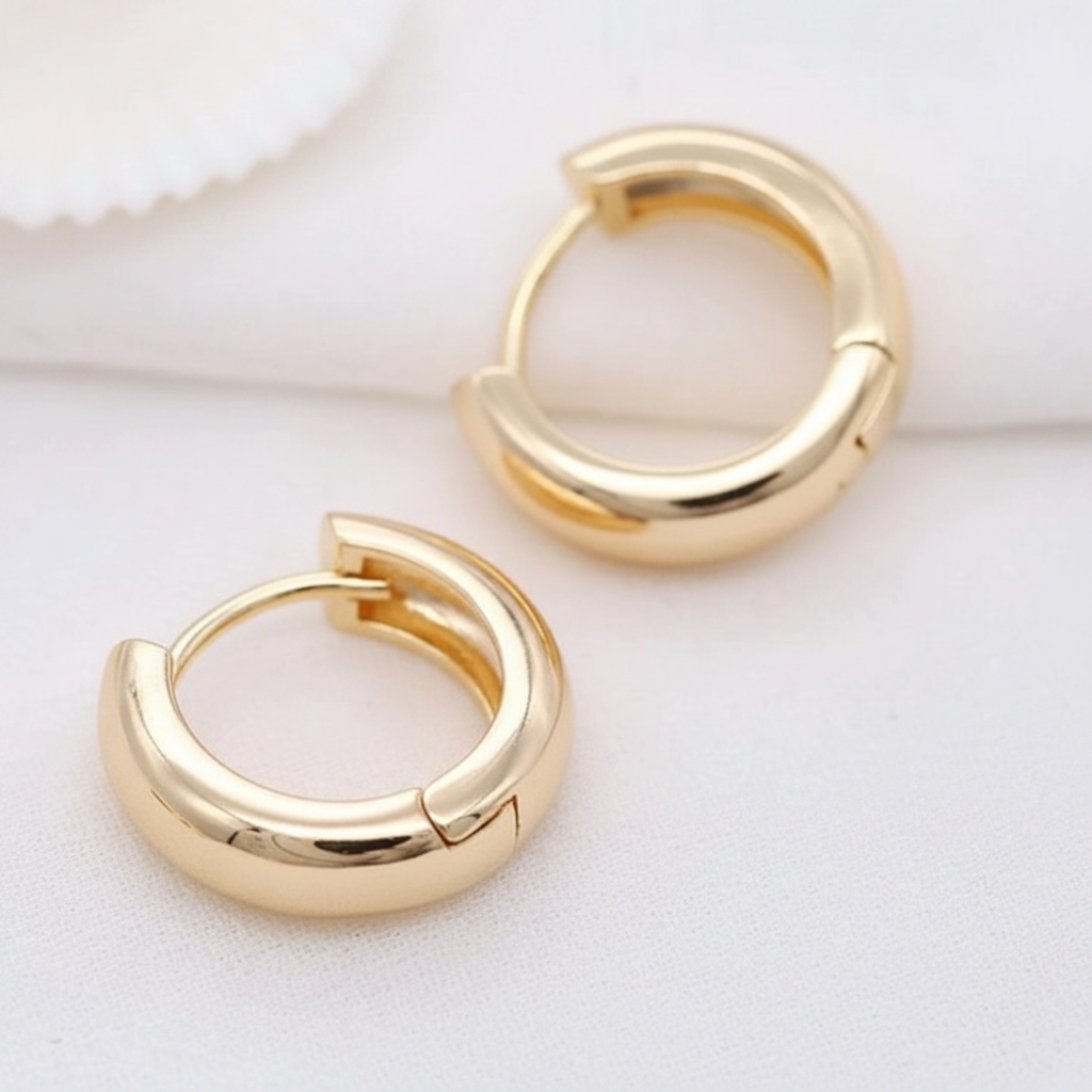Minimalist Gold Huggie Hoop Earrings