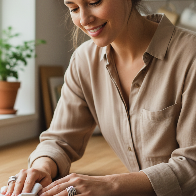 Silver Adjustable Layered Ring