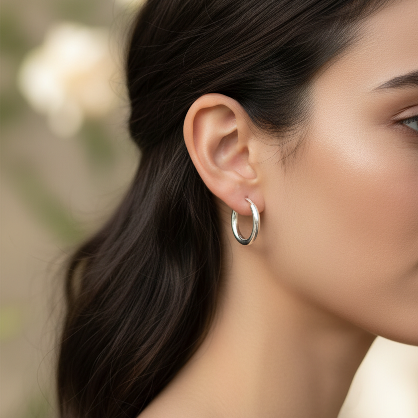 Silver Plated Hoop Earrings