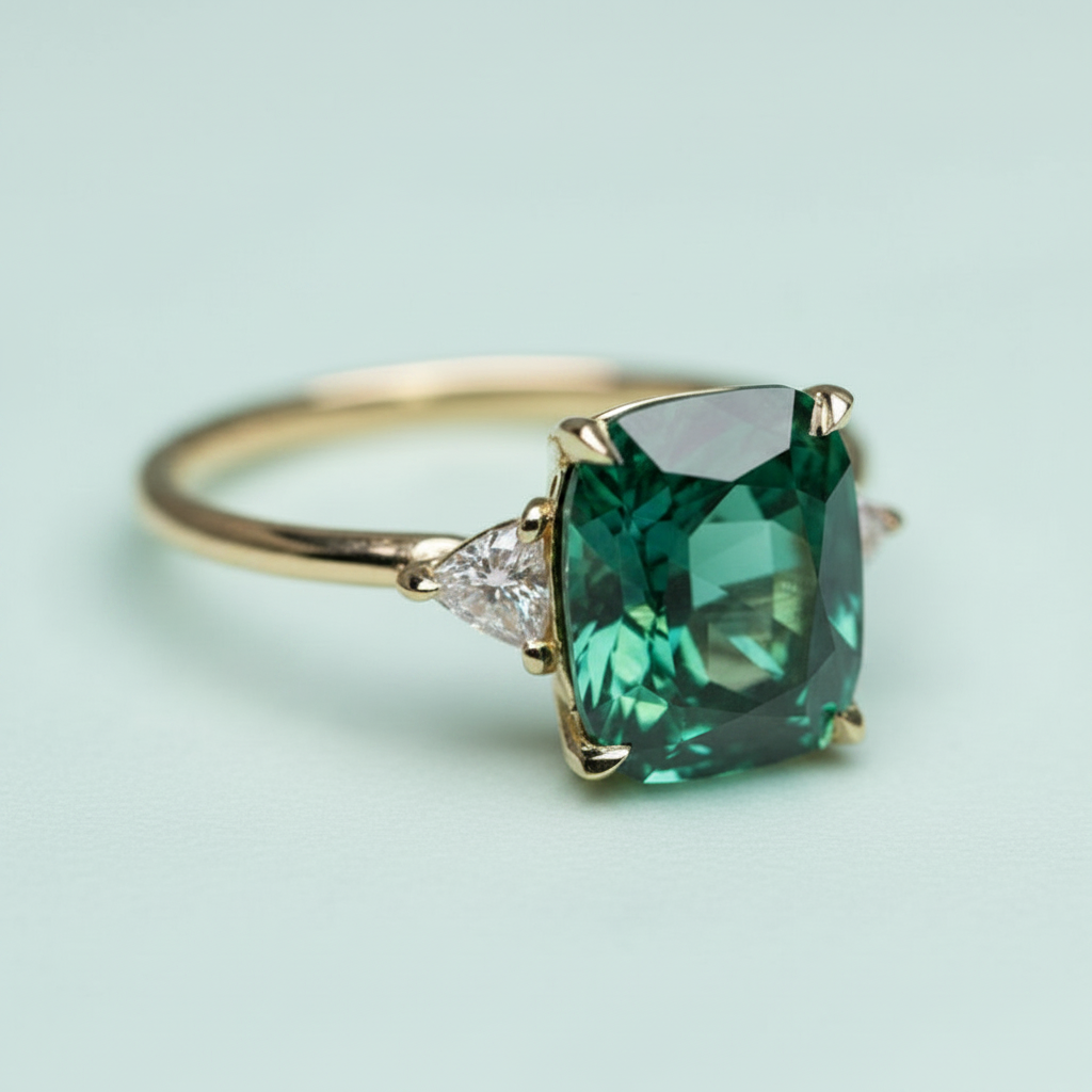 Square Emerald Ring in Gold