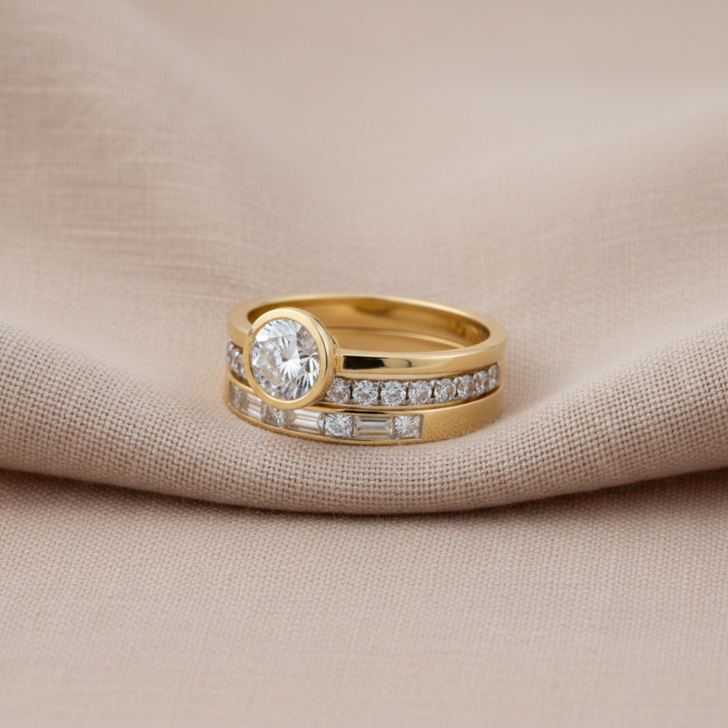 Vintage Stacking Ring Set in Gold