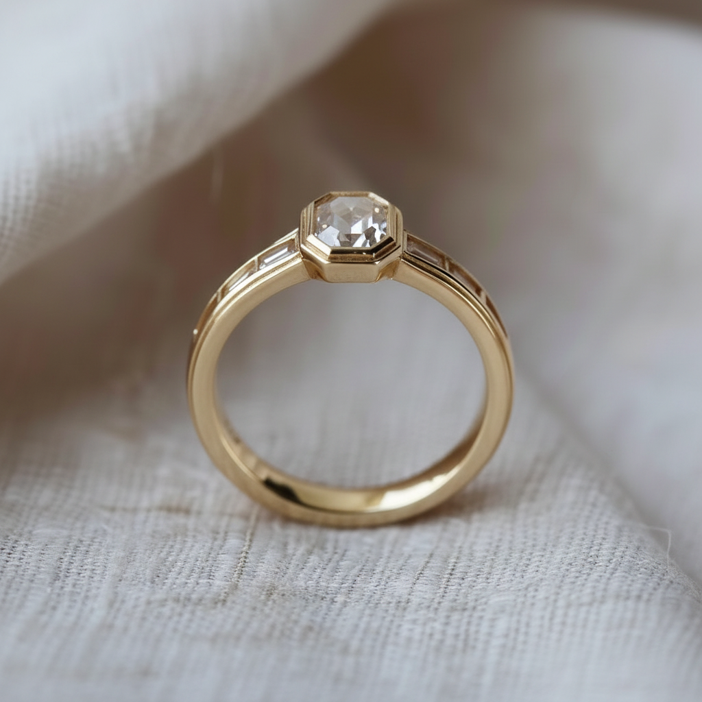 Radiant Crystal Gold Ring
