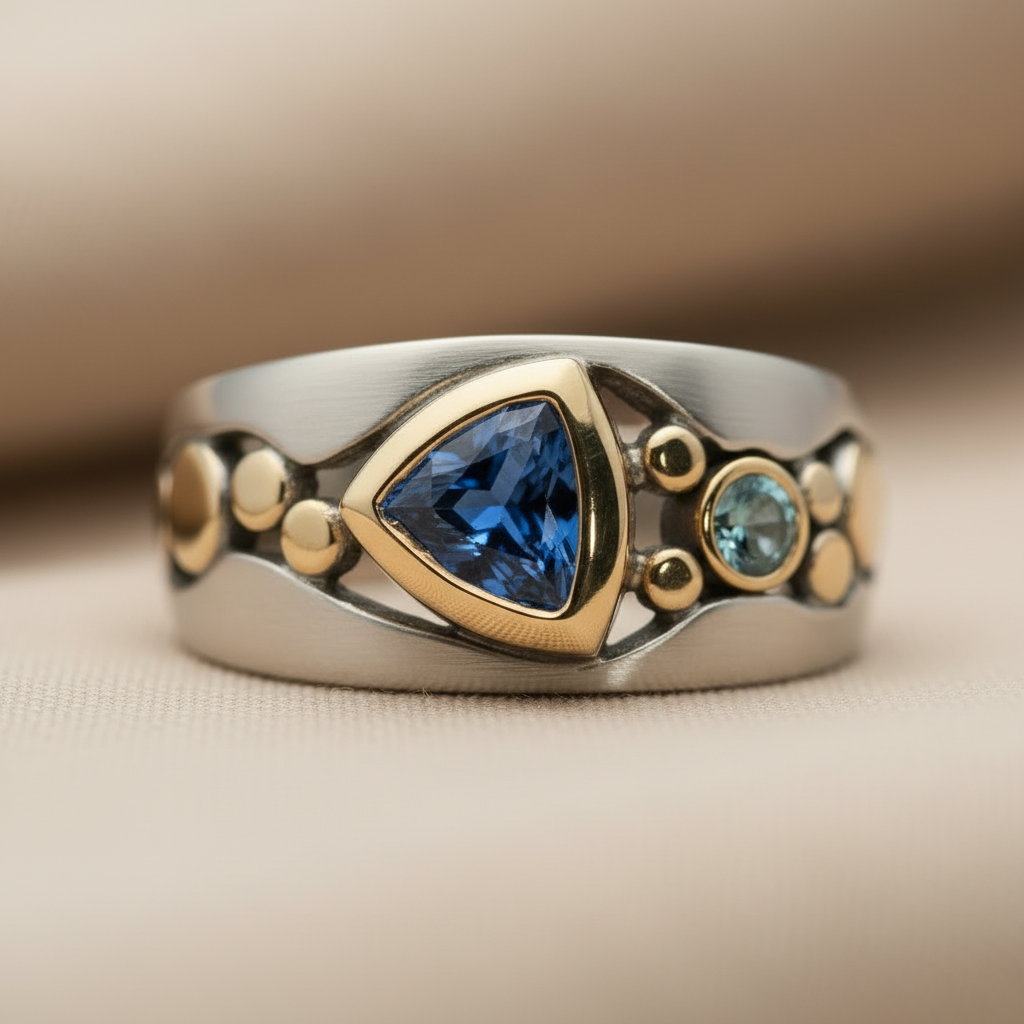 Vintage Blue Crystal Ring