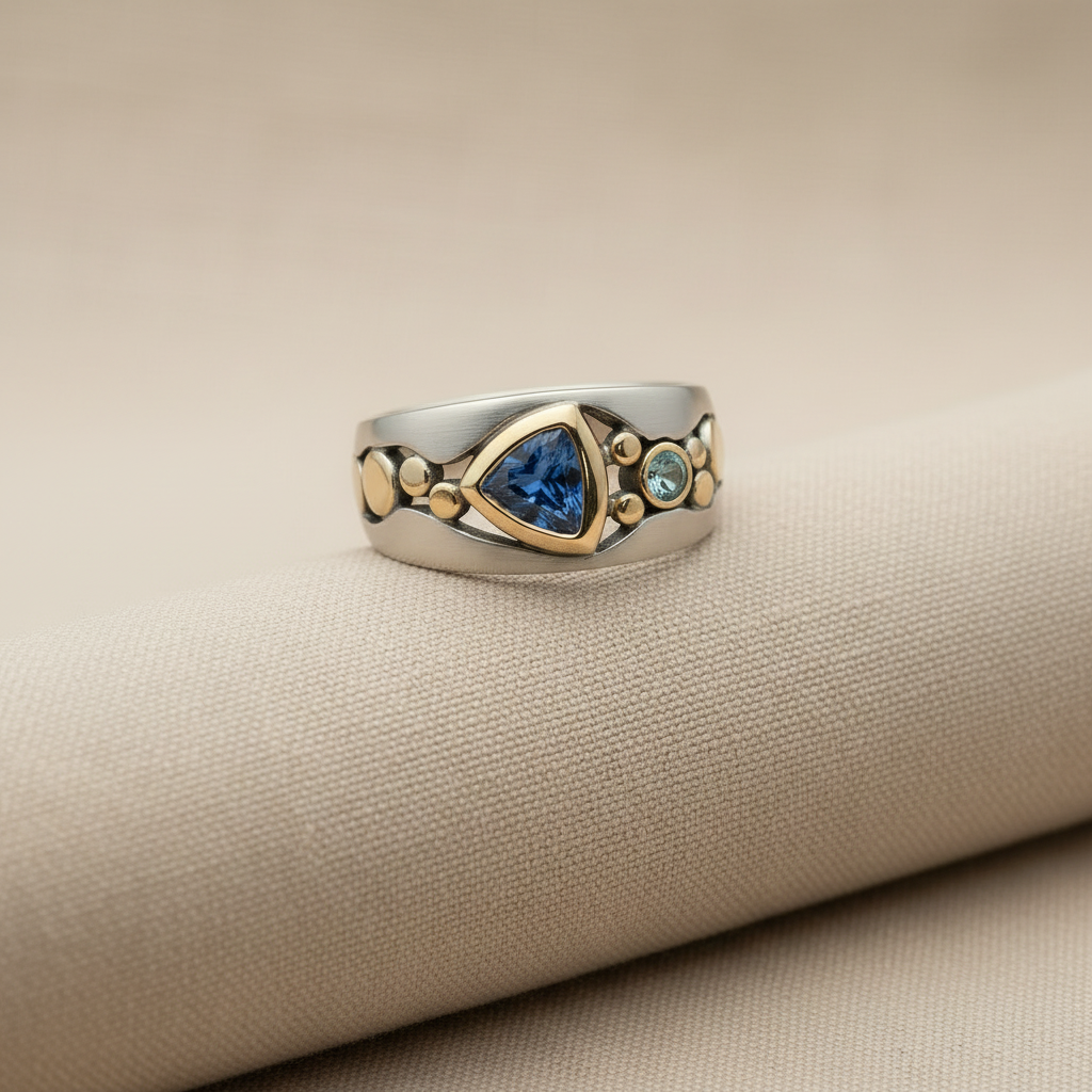 Vintage Blue Crystal Ring