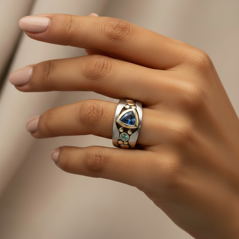 Vintage Blue Crystal Ring