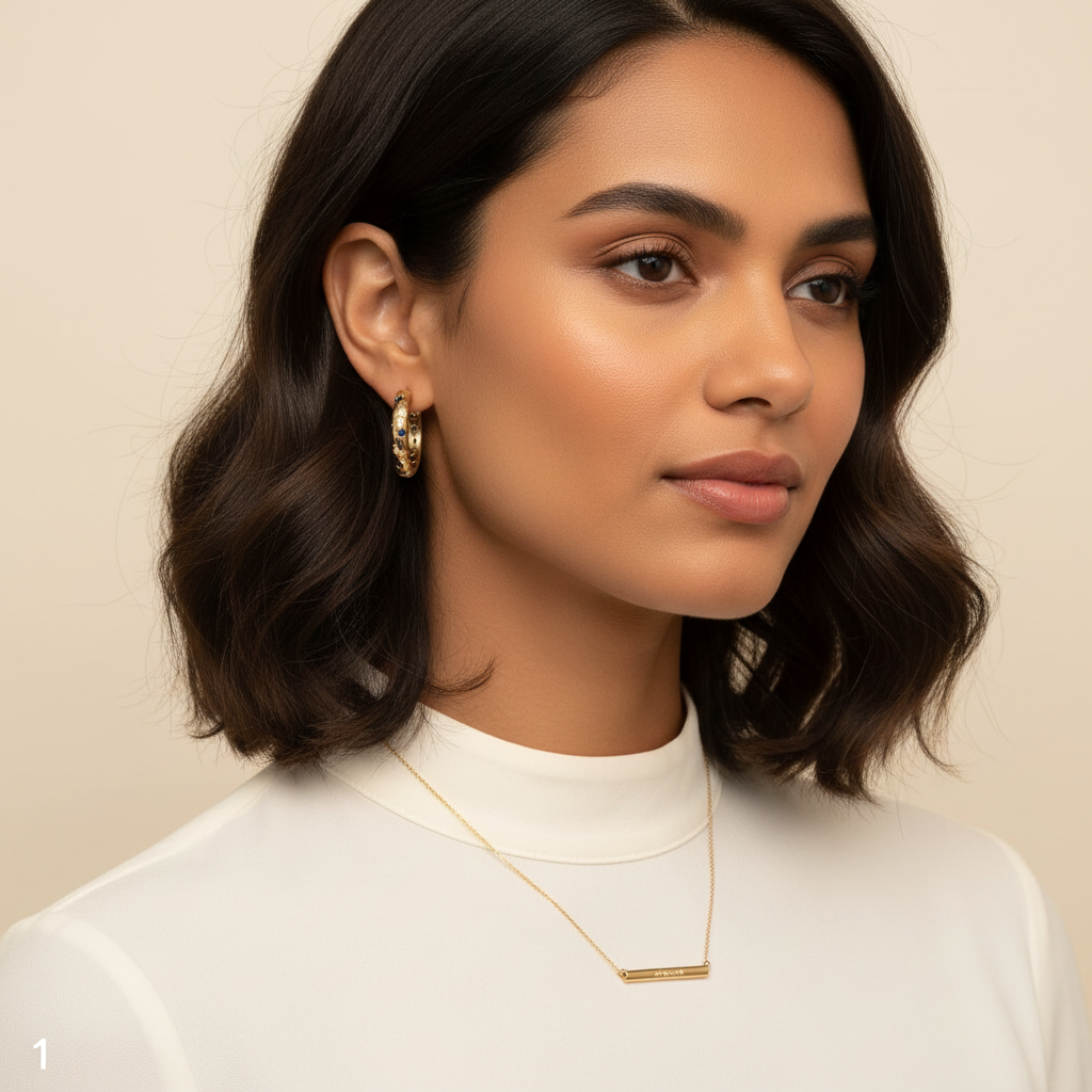 Vintage Blue Hoop Gold Earrings