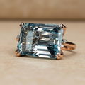 Vintage Blue Zirconia Solitaire Ring
