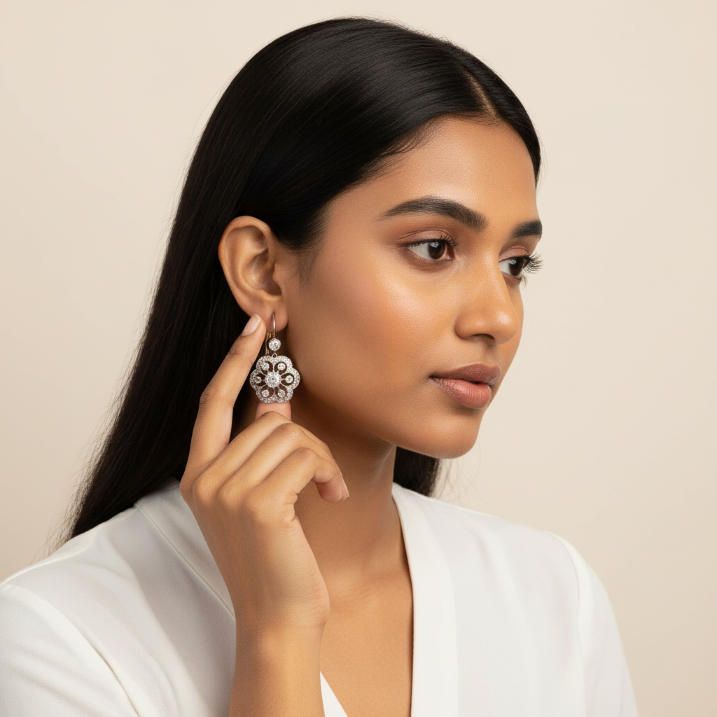 Vintage Crystal Mandala Earrings