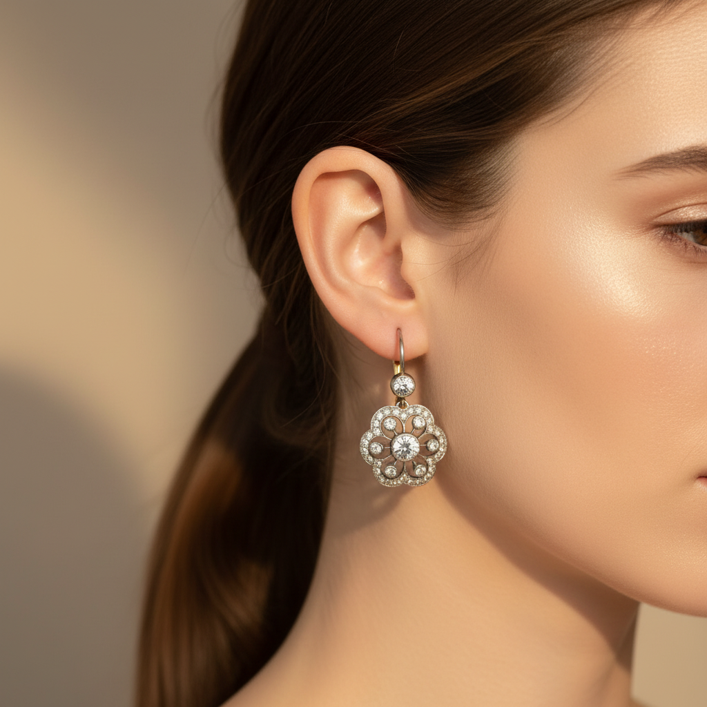 Vintage Crystal Mandala Earrings