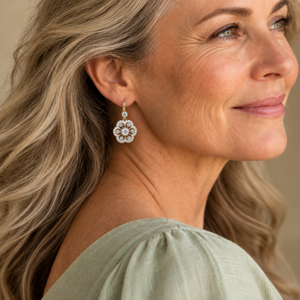 Vintage Crystal Mandala Earrings