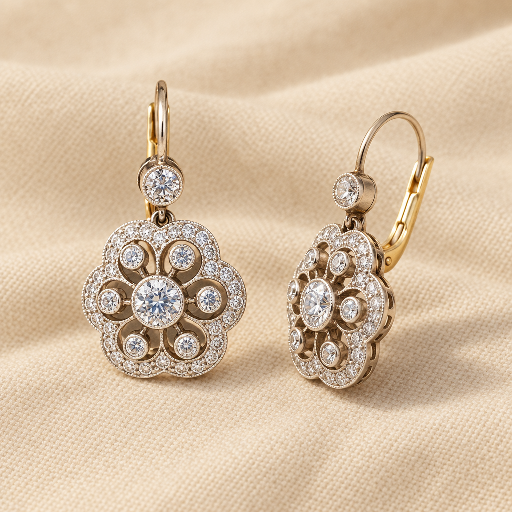 Vintage Crystal Mandala Earrings