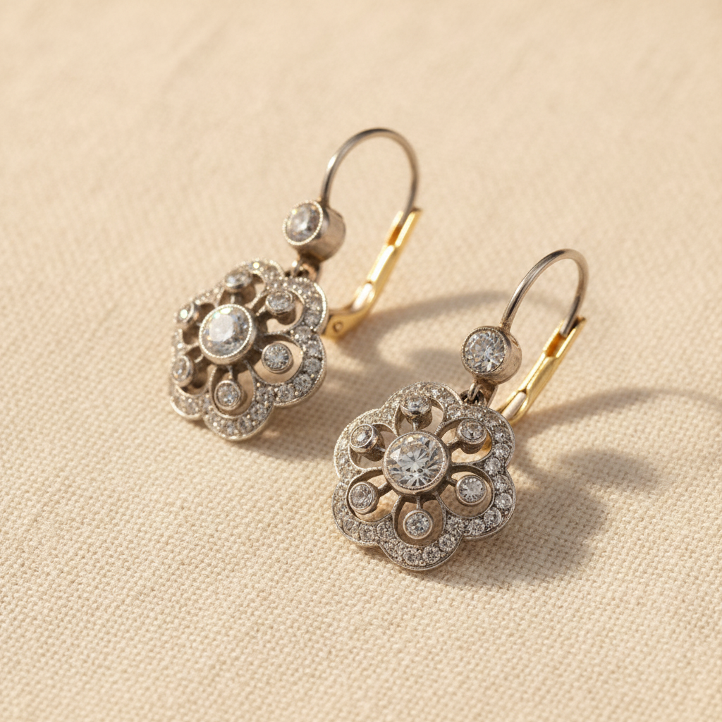 Vintage Crystal Mandala Earrings